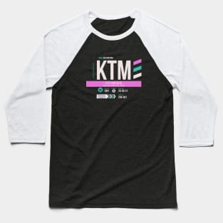 Kathmandu (KTM) Airport Code Baggage Tag Baseball T-Shirt